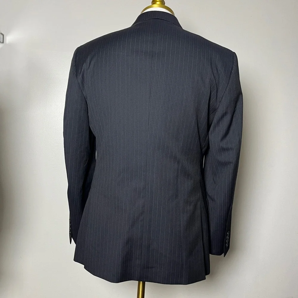 Jos. A. Bank Joseph Suit Mens 40R 31W Charcoal Gray Pinstripe Wool Slim Fit